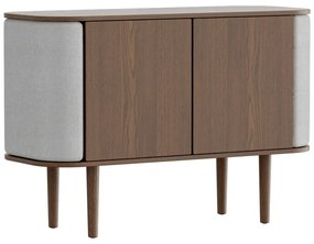 Comodă gri/maro joasă cu aspect de lemn de stejar 109x75 cm Treasures – UMAGE