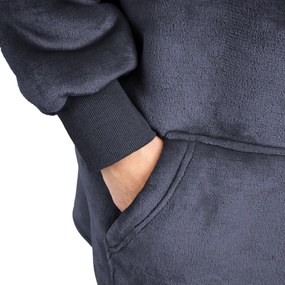 Hanorac din micropluș și imitație de blăniță 4Home Antracit, uni M – pentru femei