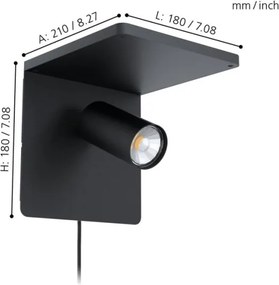 Eglo 98263 - Aplică perete LED CIGLIE 1xGU10/5W/230V