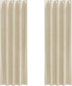 vidaXL Perdele opace 2 pcs Crem 140 x 245 cm Catifea