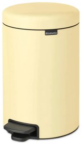 Cos de gunoi cu pedala Brabantia NewIcon 1008844, 12 L, Inchidere lina, Baza antiderapanta, Galben