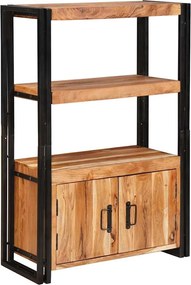 vidaXL Raft cu uși Maro 72 x 33 x 110 cm Lemn masiv de acacia și metal