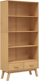 vidaXL Bibliotecă cu 4 niveluri „OLDEN”, maro, lemn masiv de pin