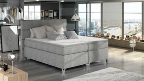 Pat tapitat boxspring, cu spatiu pentru depozitare, 160X200 cm, Amadeo 1, Eltap (Culoare: Bej Pepit)