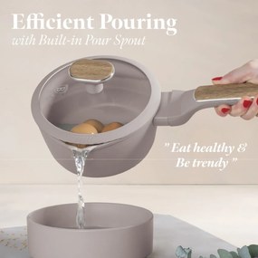 Set oale si tigai 15 piese Nordic Taupe Berlinger Haus BH 8344, gri, antiaderente, compatibile inductie