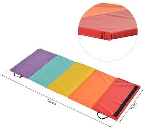 HOMCOM Mat Fitness pentru Sala si Acasa 5 Panouri Pliabile 195x76x3cm