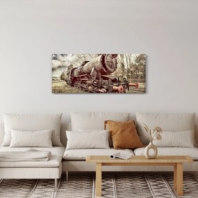 Tablou cu locomotivă istorică (120x50 cm)