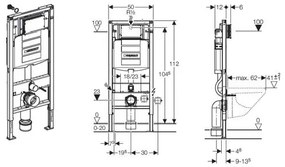 Rezervor incastrat Geberit Duofix Sigma UP320, 12 cm, cu cadru si actionare frontala, H 112 cm - GEB111.300.00.5