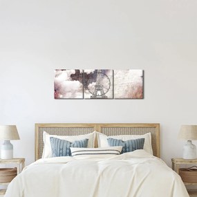 Tablou - Turnul Eiffel, Paris, Franța (cu ceas) (90x30 cm)