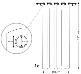 Perdea crem, IRVETTE 140x250 cm