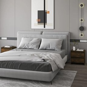 vidaXL Noptiere, 2 buc., stejar fumuriu, 45x34,5x44,5 cm, PAL