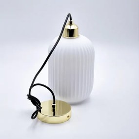 Lustră pe cablu HARMA 1xE27/15W/230V d. 14 cm alb/auriu