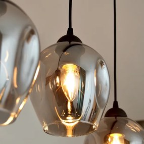 Lustră pe cablu LILI 3xE27/15W/230V negru/gri