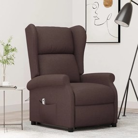 vidaXL Fotoliu cu ridicare, maro închis, material textil