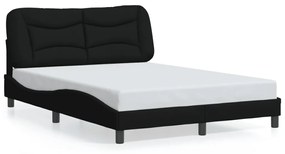 3213706 vidaXL Cadru de pat cu lumini LED, negru, 140x200 cm, textil