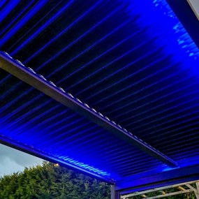 Pergolă LUXE 3x3m antracit cu iluminare LED