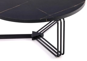 Masuta cafea Antica marble negru – H36 cm