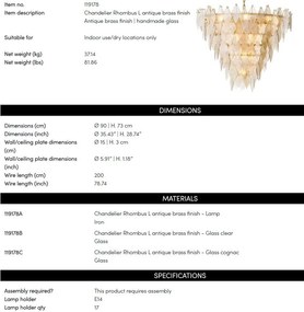 Candelabru LUX, Sticla Realizata Manual, Rhombus L