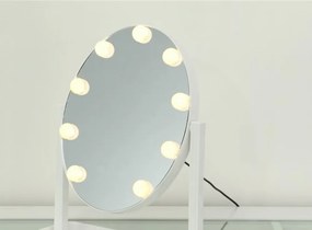 RESIGILAT- Oglindă cosmetică, sistem iluminare LED cu 3 culori, Senzor Tactil, Luminozitate Reglabilă, Alb, GLAM 18