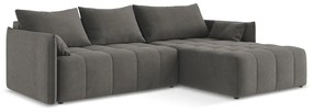Colțar gri închis extensibil/cu spațiu de depozitare (cu colț pe partea dreaptă/cu șezlong) Moku – Makamii