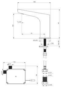 Baterie de lavoar cu senzor Deante BQH_N28R HIACYNT 4xAA negru