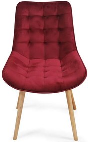 Set de scaune matlasate, roșu închis, 2 buc.