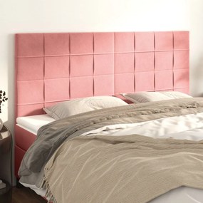 3116391 vidaXL Tăblii de pat, 4 buc, roz, 80x5x78/88 cm, catifea