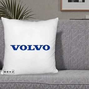 Perna Personalizata cu emblema Volvo, 40x40 cm, Alb Pufos, Husa Detasabila, Perna Inclusa, BEKZ®