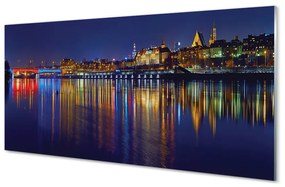 Panouri de sticlă pod Varșovia oraș noapte River