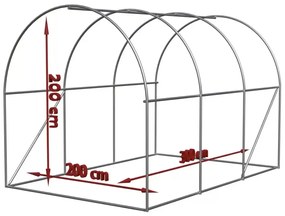 Tunel folie de gradina 2 x 3 x 2 m, verde