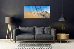 Tablou pe sticla Desert Peisaj Galben Albastru
