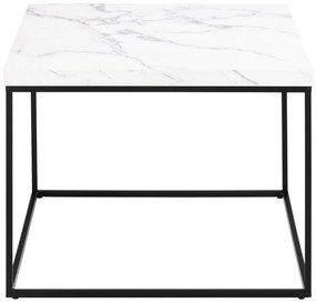 Măsuță de cafea albă cu blat cu aspect de marmură 60x60 cm Barossa – Actona
