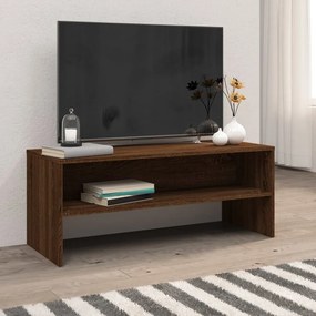 Comoda TV, stejar maro, 100x40x40 cm, lemn compozit