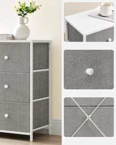 Comoda cu sertare HESTO 80x71 cm, alba/gri