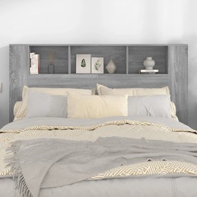 Tăblie de pat cu dulap, gri sonoma, 160x18,5x104,5 cm