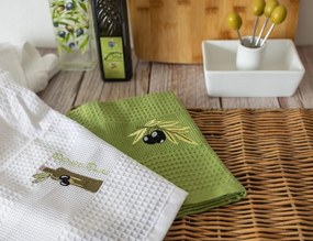 Prosoape de bucătărie waffle brodate cu motiv – Set de 2 bucăți