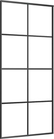 vidaXL Ușă glisantă, negru, 90x205 cm, sticlă ESG și aluminiu