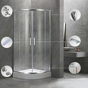 Cabină de duș Spirit Matrix curbată de calitate 80x80x194 cm, cu cădiță de duș acrilică ranforsată