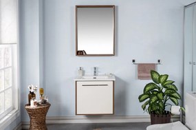 Set Mobilier Baie Sahra 65, Include Baza Lavoar, Lavoar și Oglinda, 65 cm, Crem