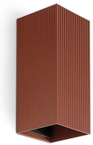 Aplica perete aluminiu striat terracotta, 2xGU10, LUNE square