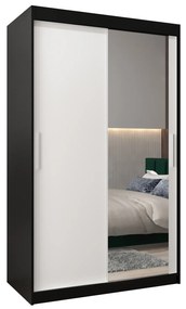 Dulap de haine 120 cm Toki 2 (negru mat + alb mat). 1064975