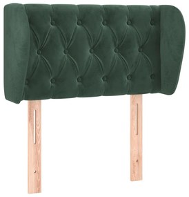 3117513 vidaXL Tăblie de pat cu aripioare verde închis 83x23x78/88 cm catifea