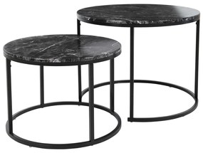 445859 H&S Collection Set de masă laterală, 2 piese, negru