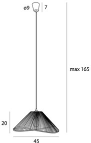 Lustră pe cablu MAXLIGHT P0577 AMALFI 1xE27/15W/230V d. 45 cm bej