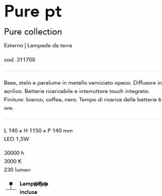 Lampadar/Lampa de podea LED stil minimalist Pure pt alb