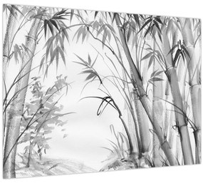 Tablou pe sticlă - Pădure de bambus (70x50 cm)