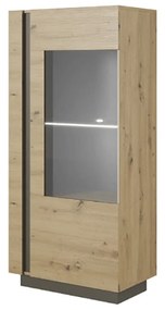 Zondo Vitrină Cethos Typ 72 (stejar artisan + grafit). 809683