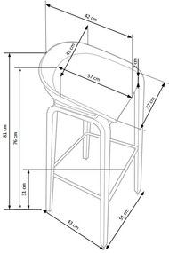 Scaun bar H-86 - H 81 cm