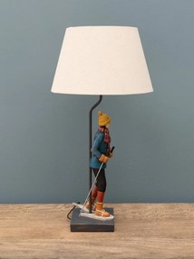 Lampa de masa, din rasina, cu abajur din bumbac, Hiking