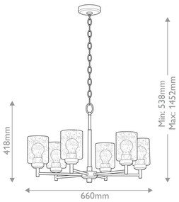 Lustră pe lanț Kichler KL-WINSLOW6-NBR WINSLOW 6xE27/60W/230V alamă